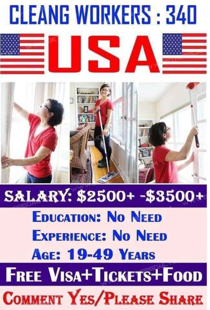 cleaning job i USA 