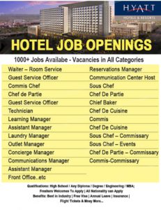 hotel job opening in HYATT