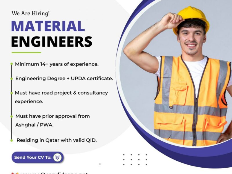 Material Engineers .Hiring in Qatar
