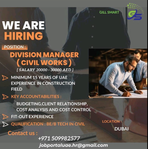Division Manager( Civil Works)