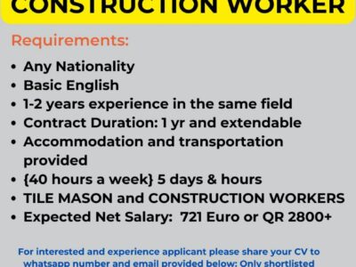 TILE MASON - CONSTRUCTION WORKER